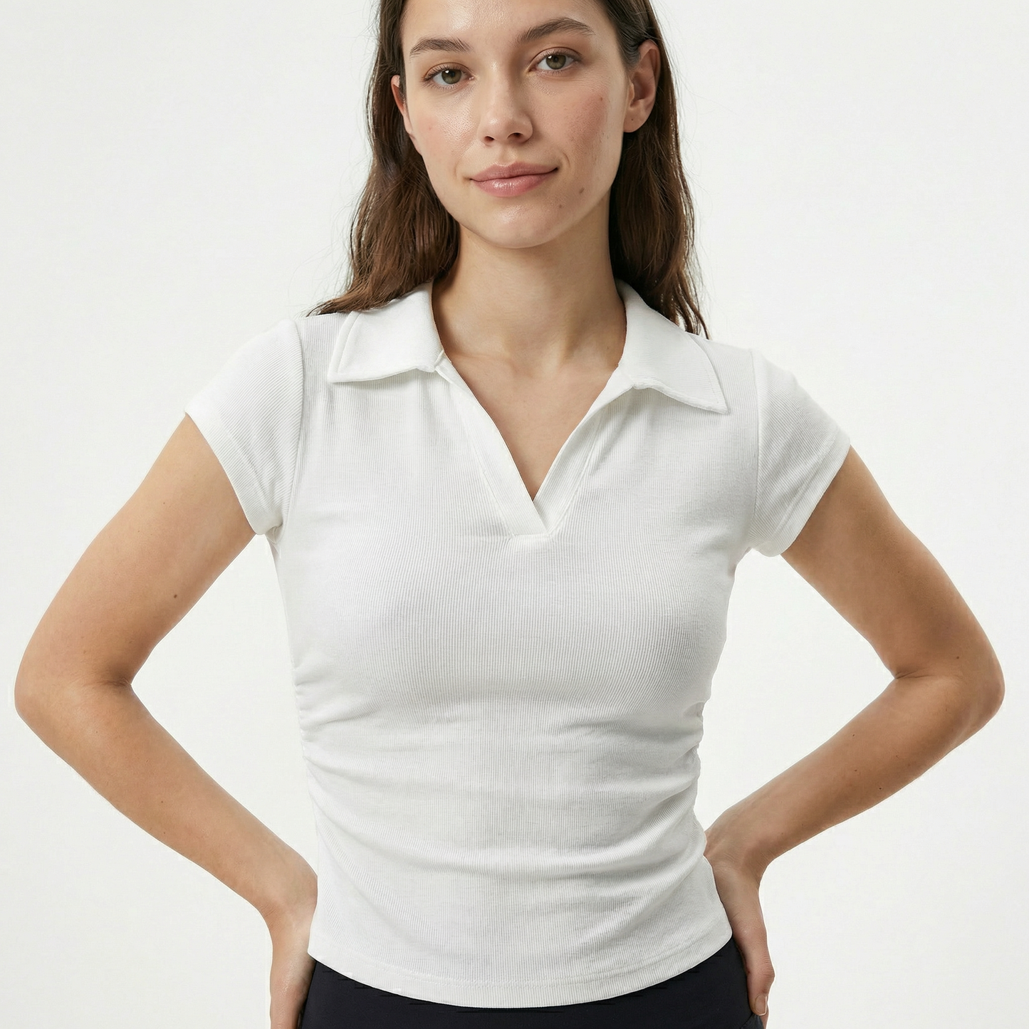 Cotton Polo Crop Top