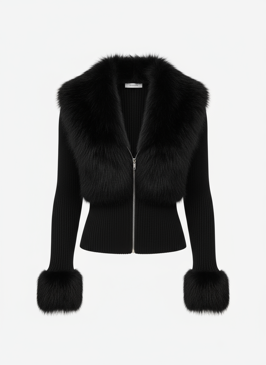 Faux Fur Patch Coat