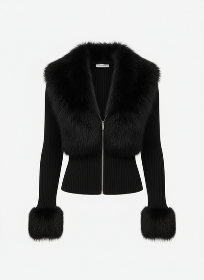 Faux Fur Patch Coat