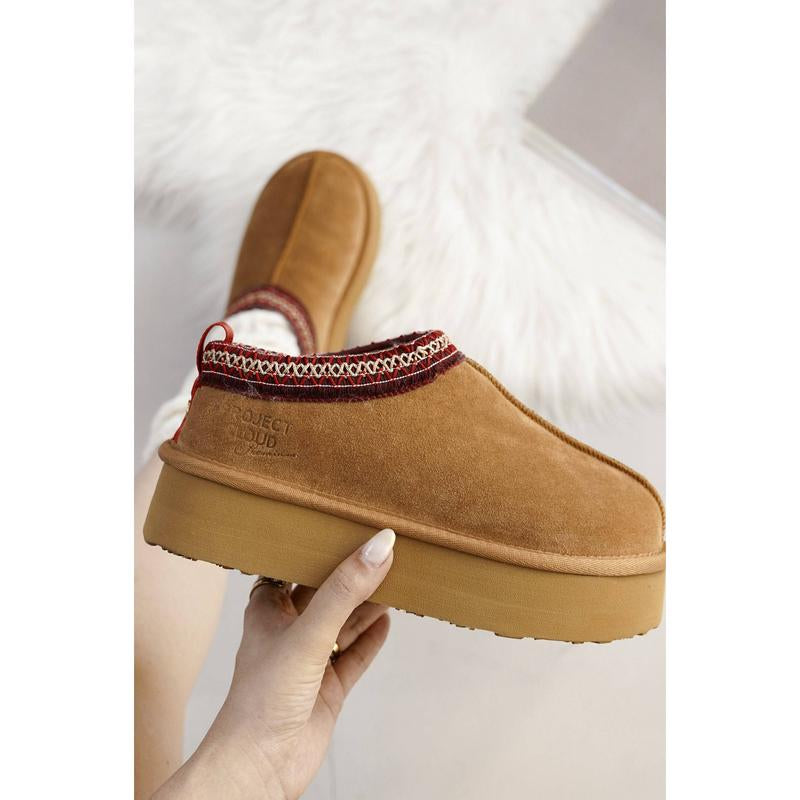 Project Cloud Sayre Women's 100% Genuine Leather Slippers - Memory Foam Comfort, Lightweight & Non-Slip Design