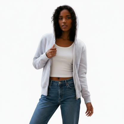 Light Gray Zip Hoodie