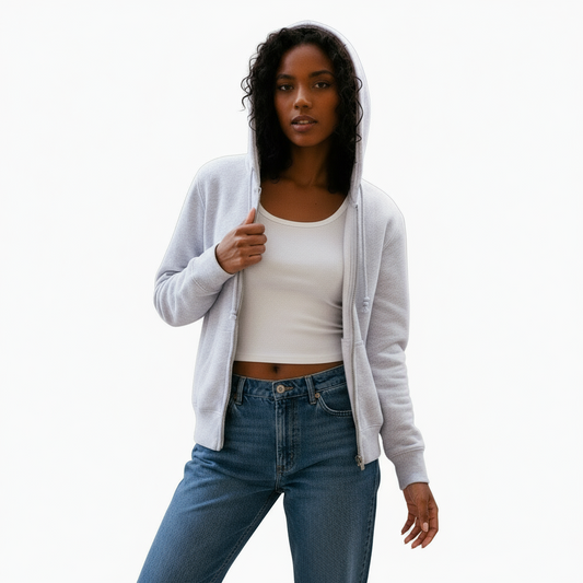 Light Gray Zip Hoodie