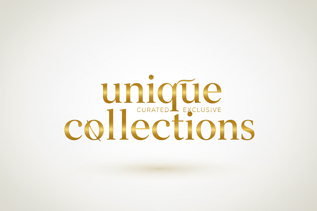 a text that says unique collections