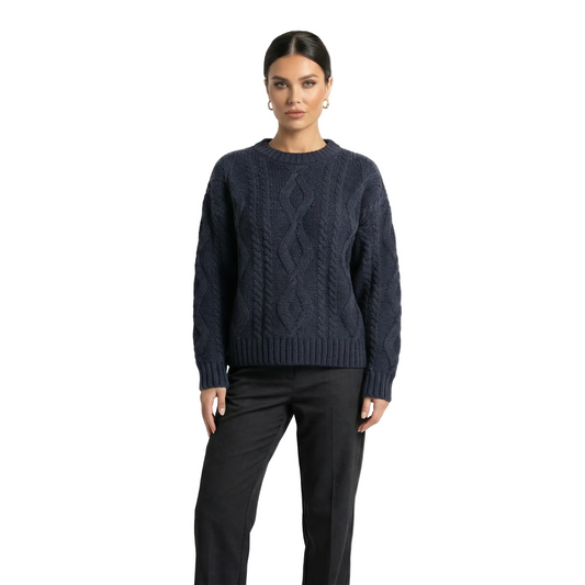 Marineblauer Oversize-Pullover 