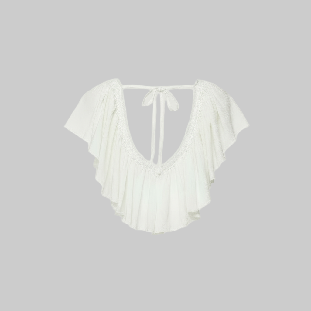 Deena Ruffle V-Neck