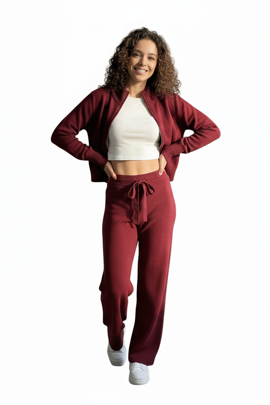 Strick-Trainingsanzug mit Reißverschluss