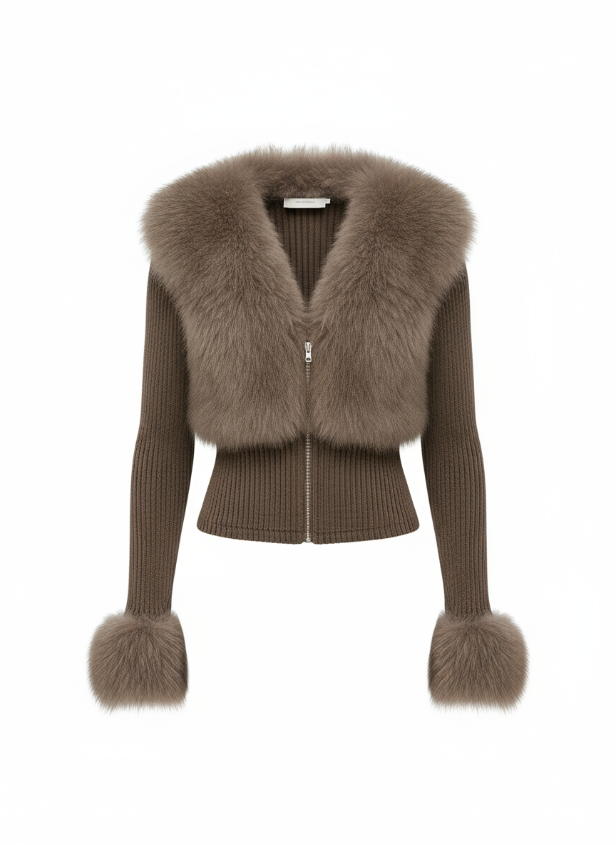 Faux Fur Patch Coat