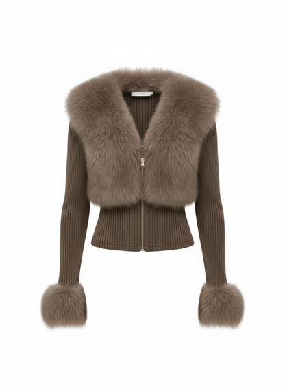 Faux Fur Patch Coat
