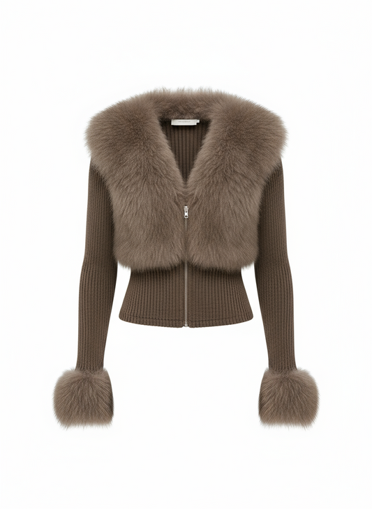 Faux Fur Patch Coat