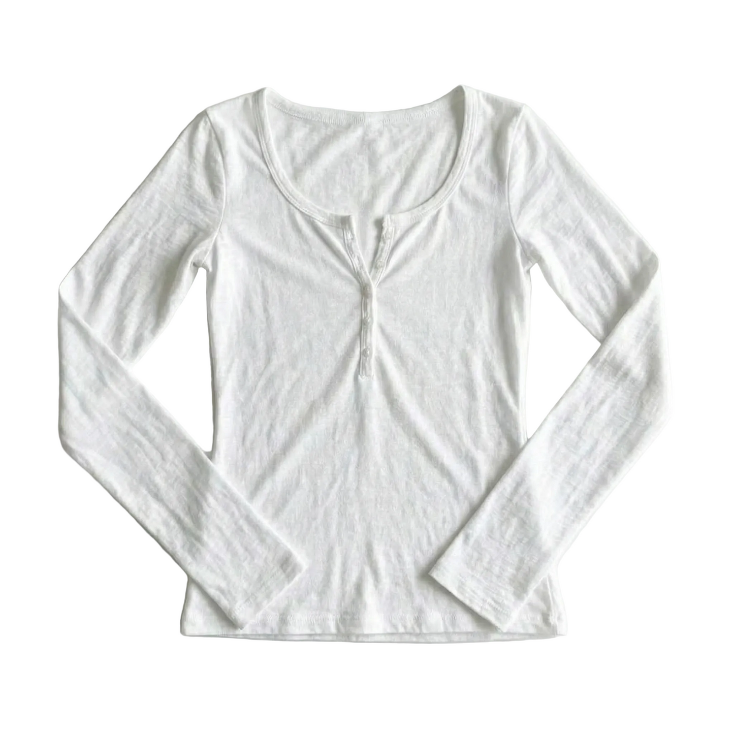 Ribbed Button Pullover