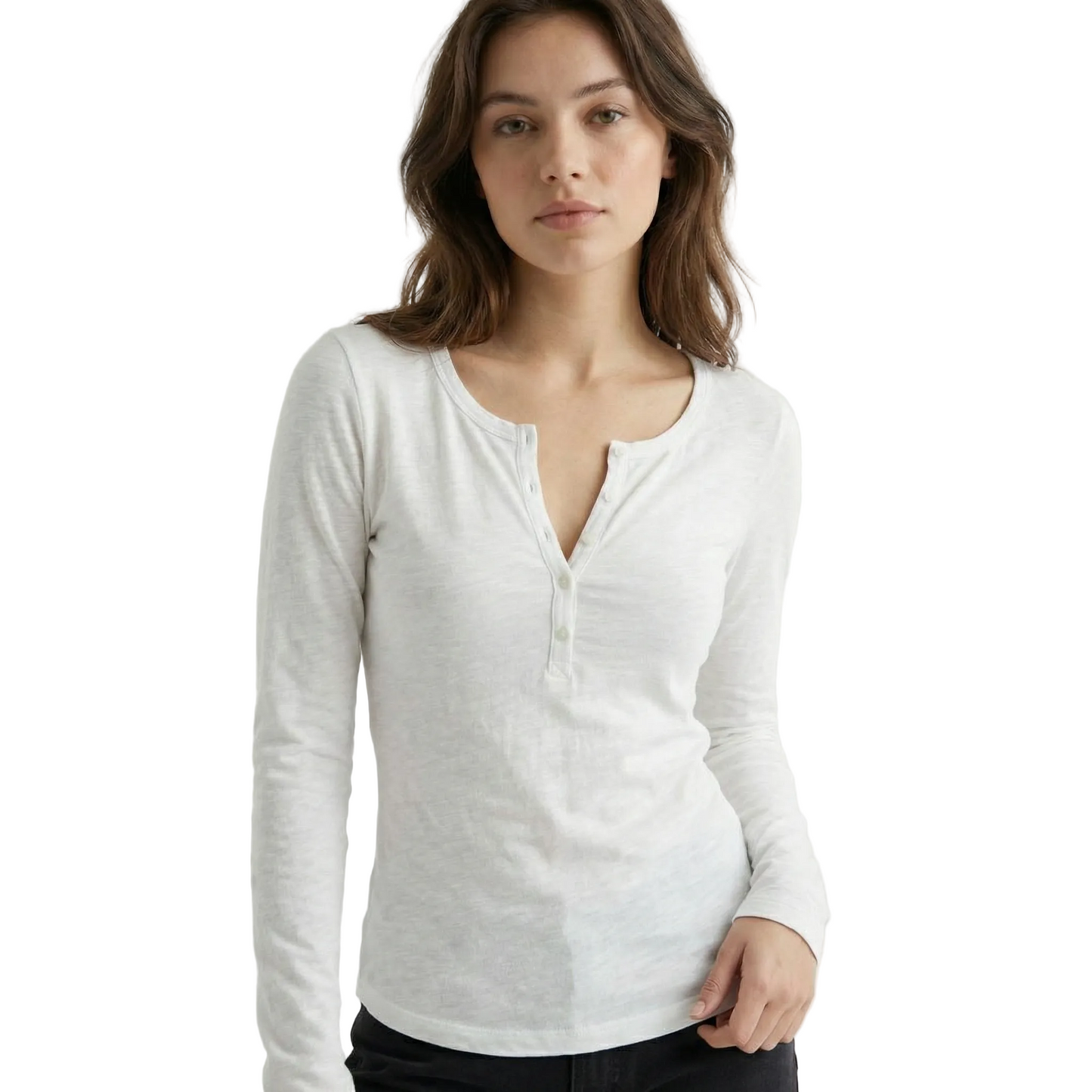 Ribbed Button Pullover